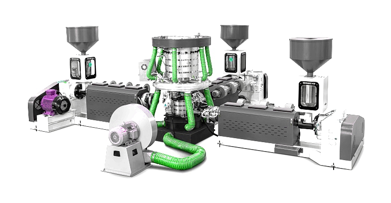 Three layer extruder 